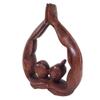 Stoneage Arts Romantic Elegant Heart and Kissing Couple Sculptures Hand Made by Our Skilled Artisans from Native Suar Wood (Lovers, 6 Inch) view 2