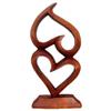 Stoneage Arts Romantic Elegant Heart and Kissing Couple Sculptures Hand Made by Our Skilled Artisans from Native Suar Wood (Uplifting Love Hearts, 12 Inch) view 1