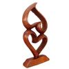 Stoneage Arts Romantic Elegant Heart and Kissing Couple Sculptures Hand Made by Our Skilled Artisans from Native Suar Wood (Uplifting Love Hearts, 12 Inch) view 2
