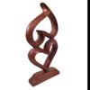 Stoneage Arts Romantic Elegant Heart and Kissing Couple Sculptures Hand Made by Our Skilled Artisans from Native Suar Wood (Uplifting Love Hearts, 12 Inch) view 3