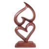 Stoneage Arts Romantic Elegant Heart and Kissing Couple Sculptures Hand Made by Our Skilled Artisans from Native Suar Wood (Uplifting Love Hearts, 12 Inch) view 4