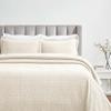 Superior 3 Piece Cotton Bedspread and Sham Set, Home Bed Decor, Decorative Bed Spread, 2 Pillow Shams, Medium Weight, Geometric Matelasse Coverlet, Bedding Essentials, Madrid Collection, Full, Ivory view 1