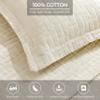 Superior 3 Piece Cotton Bedspread and Sham Set, Home Bed Decor, Decorative Bed Spread, 2 Pillow Shams, Medium Weight, Geometric Matelasse Coverlet, Bedding Essentials, Madrid Collection, Full, Ivory view 3