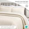 Superior 3 Piece Cotton Bedspread and Sham Set, Home Bed Decor, Decorative Bed Spread, 2 Pillow Shams, Medium Weight, Geometric Matelasse Coverlet, Bedding Essentials, Madrid Collection, Full, Ivory view 4