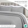 Superior 3 Piece Cotton Bedspread and Sham Set, Home Bed Decor, Decorative Bed Spread, 2 Pillow Shams, Medium Weight, Geometric Matelasse Coverlet, Bedding Essentials, Madrid Collection, Full, Grey view 4