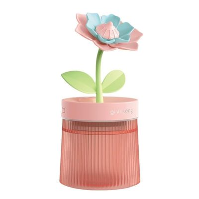 Kayswang Humidifier Mini Humidifier Flower Cold Mist Humidifier Color Light Quiet Portable USB Charging Suitable for Office Baby Room Travel (Gardenia-Pink)