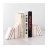 mengli-99 Bookends Marble White Bookends, Unique Decorative Bookends for Heavy Books, Book Ends Perfect for Shelves, Kitchen Cookbooks Storage Decorative Bookends view 1