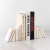mengli-99 Bookends Marble White Bookends, Unique Decorative Bookends for Heavy Books, Book Ends Perfect for Shelves, Kitchen Cookbooks Storage Decorative Bookends view 3
