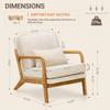 COLAMY Mid Century Modern Accent Chair Set of 2 with Lumbar Pillow, Relaxing Armchair with Solid Wood Frame & Soft Cushion, Reading Leisure Chair for Living RoomBeige view 2
