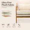 COLAMY Mid Century Modern Accent Chair Set of 2 with Lumbar Pillow, Relaxing Armchair with Solid Wood Frame & Soft Cushion, Reading Leisure Chair for Living RoomBeige view 3