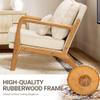 COLAMY Mid Century Modern Accent Chair Set of 2 with Lumbar Pillow, Relaxing Armchair with Solid Wood Frame & Soft Cushion, Reading Leisure Chair for Living RoomBeige view 4