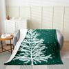 Erosebridal Christmas Fleece Blanket,Green Christmas Tree Throw Blanket for Kids Teens Adult,Winter Magical Snowflake Bed Blanket,Abstract Feather Snow Flowers Xmas Decor Fuzzy Blanket 40x50 view 2
