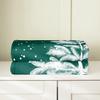 Erosebridal Christmas Fleece Blanket,Green Christmas Tree Throw Blanket for Kids Teens Adult,Winter Magical Snowflake Bed Blanket,Abstract Feather Snow Flowers Xmas Decor Fuzzy Blanket 40x50 view 4