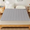 Zerodis Mattress Pad, Quilted Mattress Topper Pad Microfiber Soft Professional Slip for Home (Light Grey) view 2