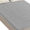 Zerodis Mattress Pad, Quilted Mattress Topper Pad Microfiber Soft Professional Slip for Home (Light Grey) view 4