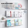 Hanging Bookshelf Magazine Rack Acrylic Magazine Wall Shelf, Clear Brochure Holder Literature Display Rack for Home Office Organize Book Newspaper File, Green Blue Orange Pamphlet Storage Stand(Deep C view 3