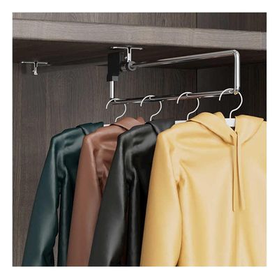 Pull Out Trousers Rack,Towel Rail Retractable Bearing 25kg,Small Cabinet Extendable Sliding Hanging Rail Rack,for Scarfs Ties Shawls Jeans Towel(450mm)