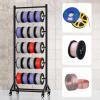 SOBS Metal Rolls Display Rack, Heavy Duty Vinyl Roll Holder with Adjustable Hanging Rod for Transfer Paper Tape, Wallpaper, Window Film, Wire Spool Storage Rack for Garage Workshop(12 rods) view 3
