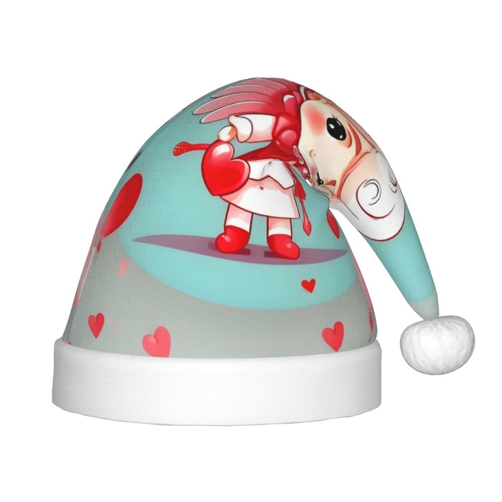 JxWCher Christmas Hat Cute loving boy Small Soft Plush Themed Santa Hats, Fun Party Headwear, for Holiday Parties, Family Photos, Gifts