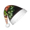 JxWCher Christmas Hat Golden Roast Small Soft Plush Themed Santa Hats, Fun Party Headwear, for Holiday Parties, Family Photos, Gifts view 2