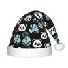 JxWCher Christmas Hat Black and white panda face Small Soft Plush Themed Santa Hats, Fun Party Headwear, for Holiday Parties, Family Photos, Gifts view 1