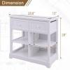 PHI VILLA White Storage Cabinet with Baskets, Accent Cabinet with Drawers, Entryway Rattan Cabinet with Shelves view 2