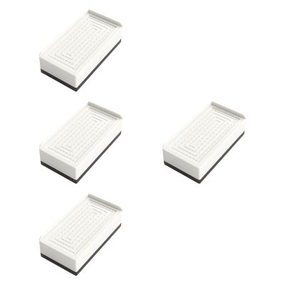 Bothyi 4 Pieces Furniture Risers Rectangle Bed Raising Blocks Heavy Duty Sofa Riser Lifts Bed Risers for Desk Washing Machine Fridge, White