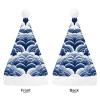 Christmas Hat Blue And White Printed Adults Santa Hats Xmas Holiday Hat for Christmas New Year Festive Party view 3