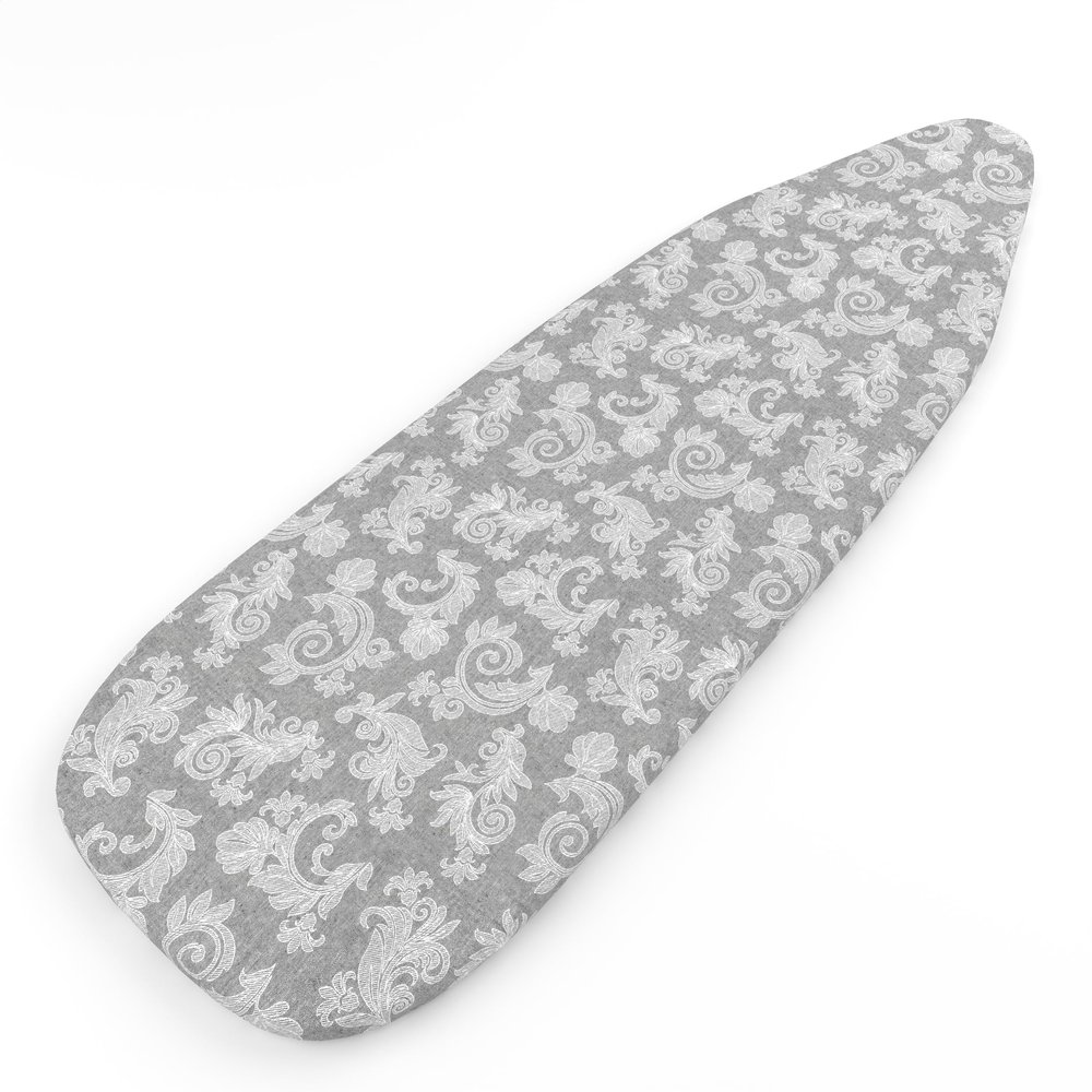 Encasa XO Ironing Board Cover and pad 42"x14" with 4mm Thick Felt Padding, Medium Iron Board Covers Fits Standard Boards, Non Slip, Elastic Fitting, Heat Reflective, Protective Grey