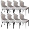 LAVGHR Dining Chair Dining Chairs Set of 8 Wear Resistant Cat Claw Leather Kitchen Living Room Lounge Counter Chairs Sturdy Carbon Steel Metal Legs(Light Grey) view 1