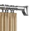 15-192'' Adjustable Shower Curtain Rod, Non Slip Tension Shower Rod, Stainless Steel Spring Shower Rod, 33.0mm Never Rust, for Bathroom Window Living Room Patio(Stainless Steel,142"-177") view 1