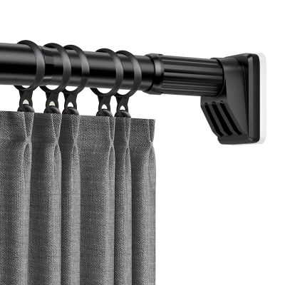 15-192'' Adjustable Shower Curtain Rod, Non Slip Tension Shower Rod, Stainless Steel Spring Shower Rod, 33.0mm Never Rust, for Bathroom Window Living Room Patio(Black,102"-137")