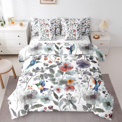 Erosebridal 7 Pieces Bed in a Bag Bedding Set with Sheets,Flower Full
