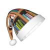 JBYJBX Library Bookshelf Print Christmas Hat Outdoor Xmas Accessories Parties Unisex Hat Holiday Headwear & Gift view 2