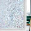 rabbitgoo Window Privacy Film Rainbow Film Decorative Window Sticker, 3D Static Stained Glass Cling Tint for Home Heat Control Non-Adhesive, Grayish Silver, 29.5 x 118.1 inches view 1