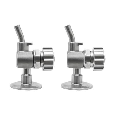 1.5'SS304 Stainless Steel Sampling Valve Beer Sampling Valve Clamp End, 2 Pack