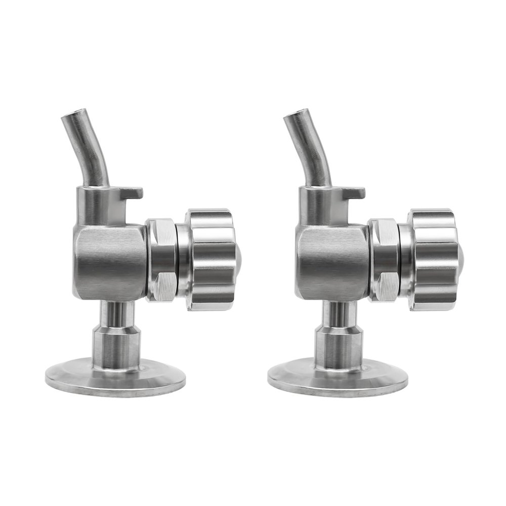 1.5'SS304 Stainless Steel Sampling Valve Beer Sampling Valve Clamp End, 2 Pack