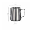 QXCIVR Coffee Milk Frothing Pitcher Jug 304 Stainless Steel Precise Scale Steam Coffee Professional Advanced Coffee Utensils(600ML Titanium Black) view 2
