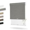 Boolegon Cordless Dual Roller Shades, Linen Grey & White, 78" W x 64" H view 1