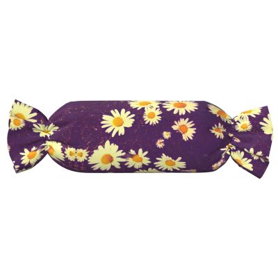 SamLng Daisy Purple Flowers Print Candy Cylindrical Pillow  Neck Support, Body Cushion, Perfect Travel Companion & Home Dcor Gift