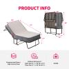 MUZZ Rollaway Bed with 5" Memory Foam Mattress, Folding Bed for Adults with Headboard & 4 Lockable Wheels, Portable Bed with Study Metal Frame for Living Room,Guest Room (75" x 38") view 2