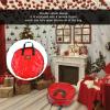MOZUO Double Zipper Round Christmas Wreath Storage Bag 60 * 20cm, Handheld Pe Woven Storage Bag with Marking Slots, Suitable for Family Gatherings and Offices view 2