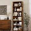JAMFLY Narrow Tall Bookshelf 6 Shelf Bookcase Vertical Storage, Slim Profile Tall Narrow Storage Unit for Home Office, Living Room, Bedroom, Vintage Brown view 1