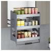 ZDMEI 3-Tier Pull-down Cabinet Organizer,Stainless Steel Cabinet Pull-down Shelves,Home Closet Storage Lift Basket,for Kitchen,Cafe Cabinet(560x280x630mm) view 1