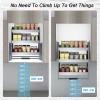 ZDMEI 3-Tier Pull-down Cabinet Organizer,Stainless Steel Cabinet Pull-down Shelves,Home Closet Storage Lift Basket,for Kitchen,Cafe Cabinet(560x280x630mm) view 4