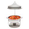 CUBELLIN 9L/9.5QT Chafing Dish Round Chafing Dish 201 Stainless Steel Chafing Dish with Top Lid Buffet Server and Warmer Catering Buffet Dish for Restaurants, Hotels, Parties (Silver) view 3