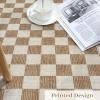 LIVEBOX Checkered 5x7 Area Rug, Washable Rug for Boys Living Room, Brown view 3