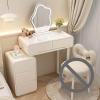 3 in 1 Vanity Desk Majiclovie Small Makeup Vanity Desk Dressing Table, Easy to Install Vanity Set with Mirror and Stool and Lights, White Dresser Vanity Storage with 4 Drawers for Bedroom Girls Womens view 1