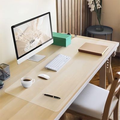11.8"~94.5" Frosted Clear Table Protector, Waterproof Plastic Tablecloth 1.5mm Thick, Clear Table Cover Protector for Dining Tables and Coffee Tables, Rectangular Vinyl Desk Pad Mat(19.7'' x 23.6'')