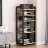 Audio Video Rack, 5 Tier AV Media Stand, Easy to Assemble, Multimedia Stereo Components Cabinet for DVD Player/Game Console/Projector/Printer, Record/CD Storage Unit Shelf for Living Room Ki view 1